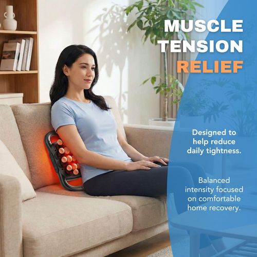 16 Head Deep Tissue Massage Gun Red Light Heating 30 Speed Wireless Percussion Muscle Massager For Full Body Muscle Pain Relief Fitness Recovery