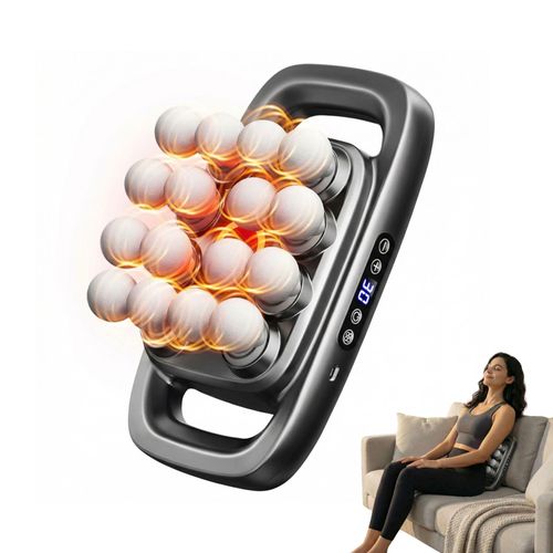 16 Head Deep Tissue Massage Gun Red Light Heating 30 Speed Wireless Percussion Muscle Massager For Full Body Muscle Pain Relief Fitness Recovery