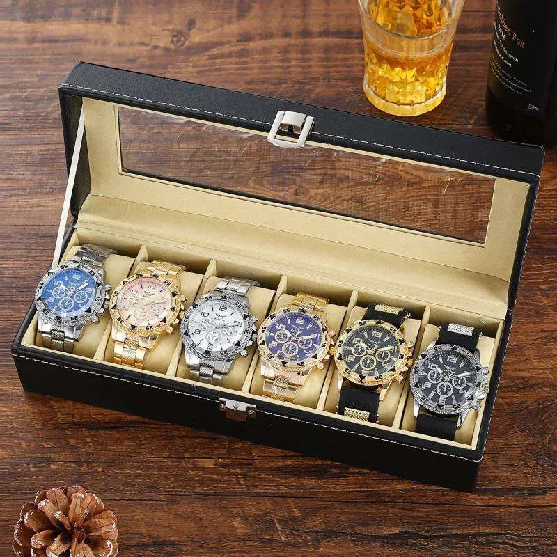 6-piece luxury men's watch business sports all-steel watch