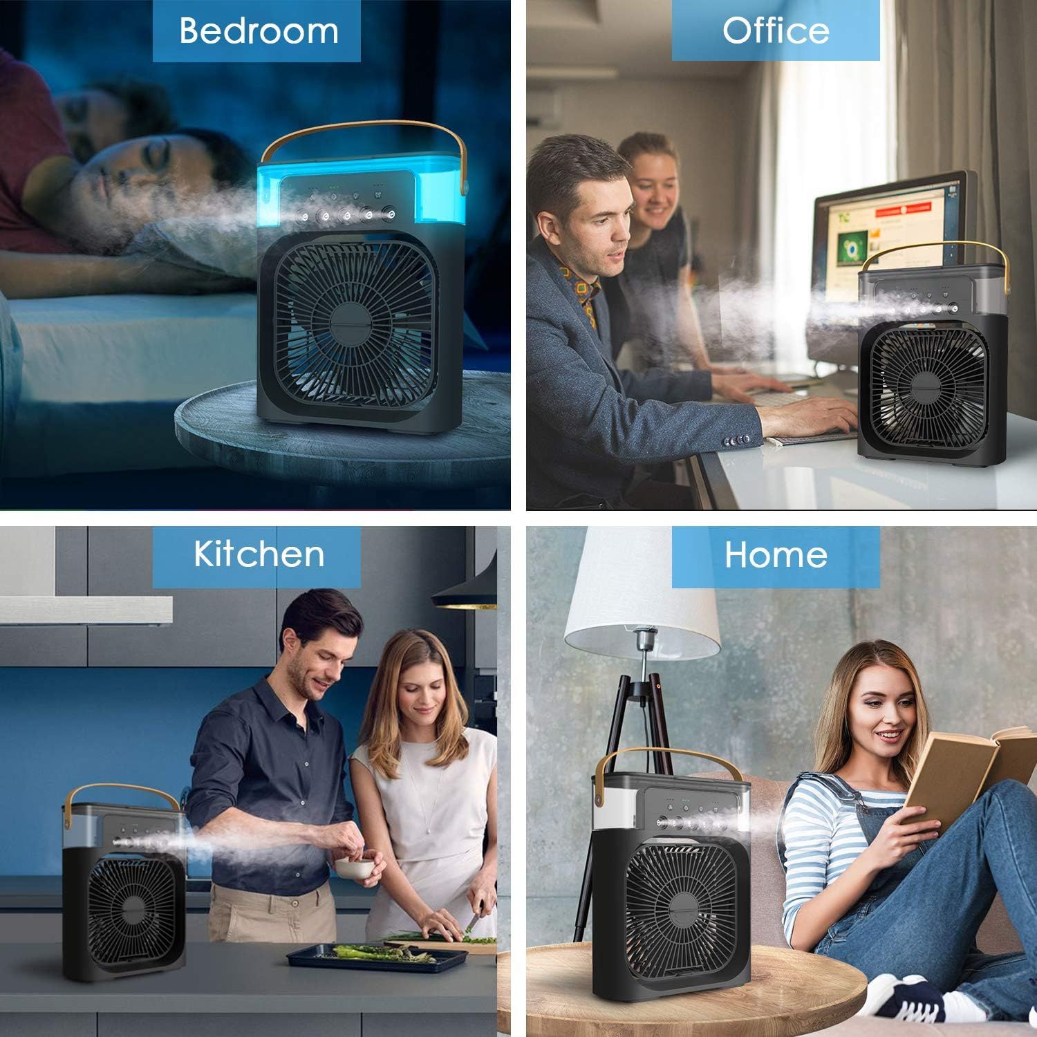 3 In 1 Portable Rechargeable Air Cooler Humidifier Fan