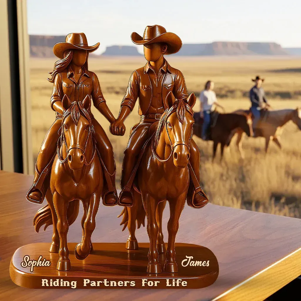 Riding Partners For Life - Personalized Cowboy Couple Plaques