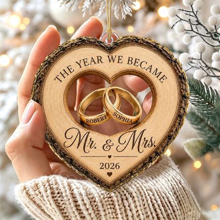 Personalized First Christmas As Mr & Mrs Acrylic Ornament
