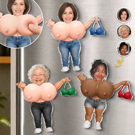 Custom Photo Squishy Fridge Magnet – Personalized Funny Gag Gift for Couples, Friends & Family