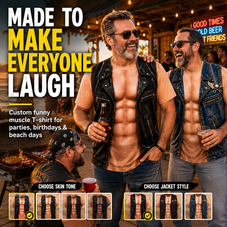 Personalized Funny Biker Muscle T-Shirt – Custom Gag Gift for Men