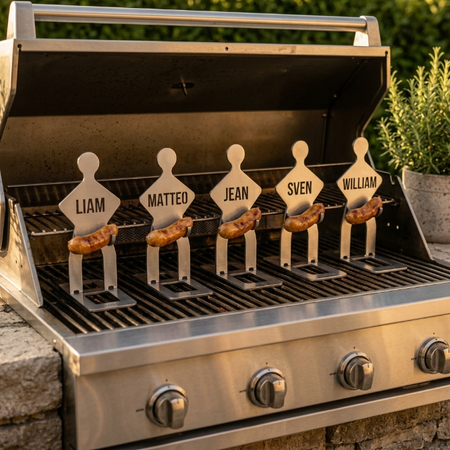 Personalized BBQ Sausage Holder – Custom Name Grill Rack Gift For Husband, Boyfriend & BBQ Lovers