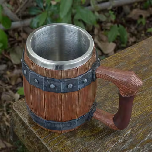 The wooden barrel shape makes beer more ceremonial!