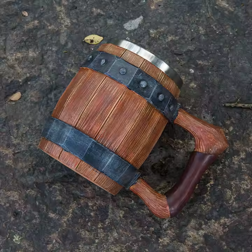 The wooden barrel shape makes beer more ceremonial!