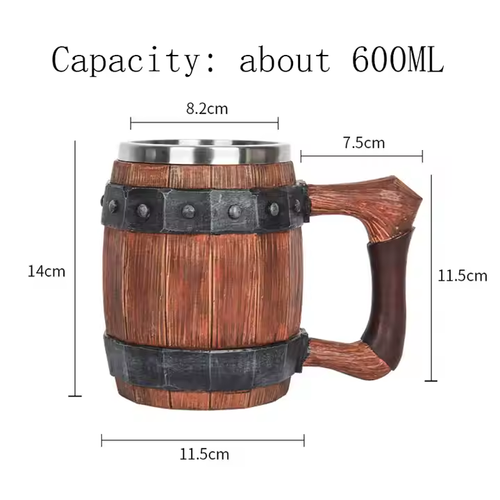 The wooden barrel shape makes beer more ceremonial!