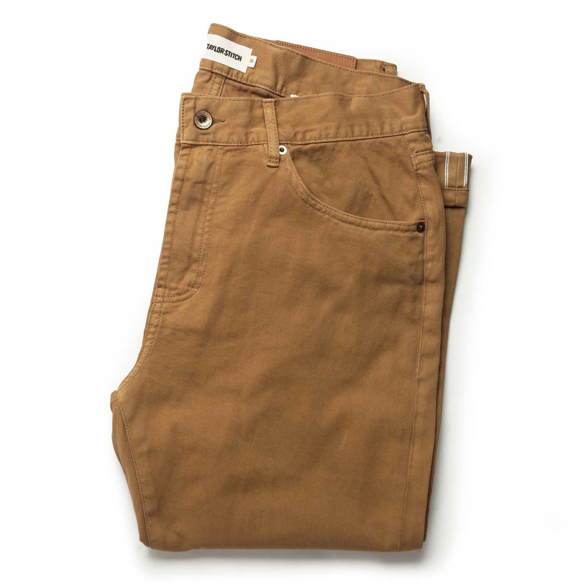 Eoaor Slim All Day Pant in British Khaki Selvage