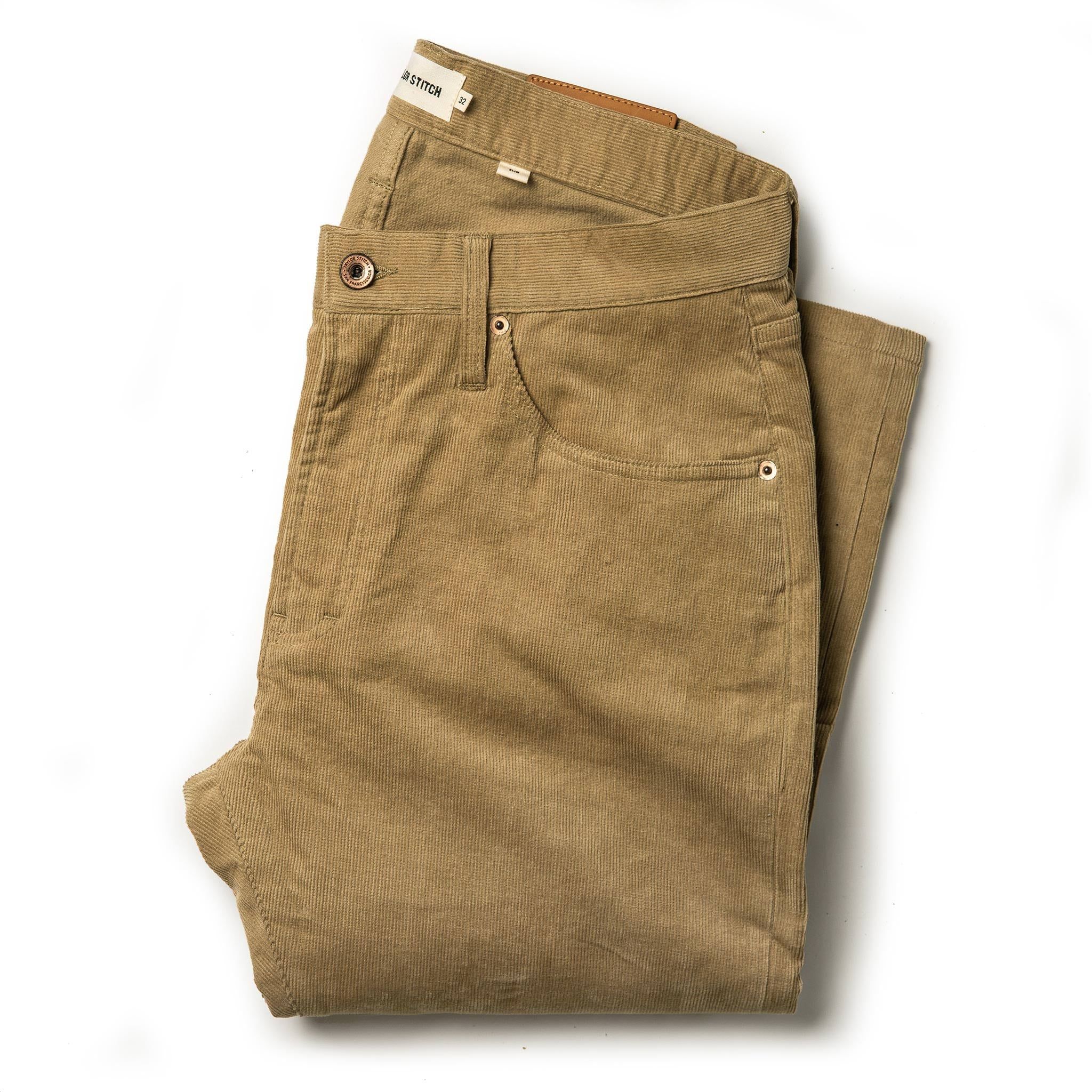 Eoaor Slim All Day Pant in British Khaki Cord