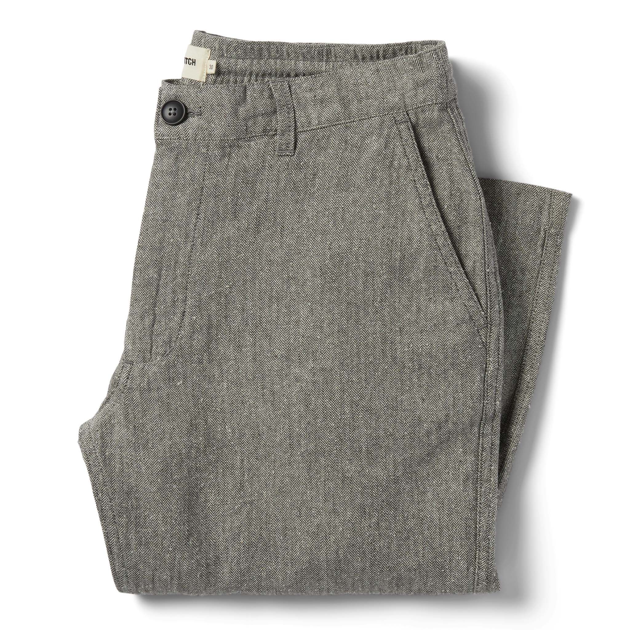 Eoaor Easy Pant in Charcoal Herringbone