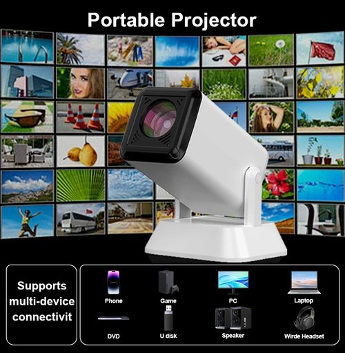 Q7-Mini Portable Projector with 4000mAh Battery – Wireless & Rechargeable