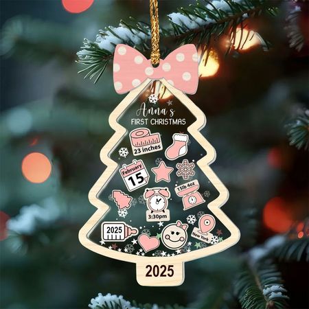 Personalized Baby 1st Christmas Ornament Custom New Baby Gift