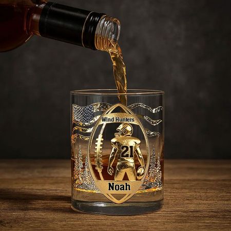 Customize your own rugby-themed wine glass.