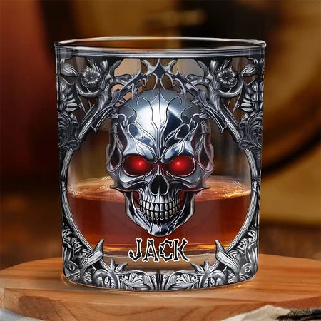 Skeleton Gothic Favorite Spirit Is Whisky Personalized Whisky Glass