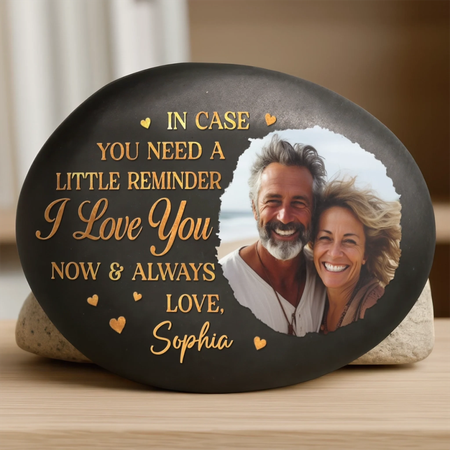Custom Photo Printed Rock - Personalized Anniversary Wedding Gifts For Husband And Wife, Him And Her - Loved More Than Words