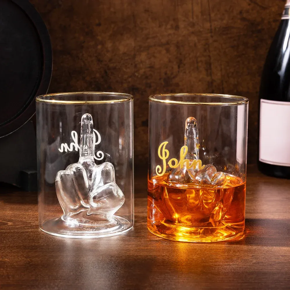 Raise a Toast to Rebellion – Personalized Middle Finger Whiskey Glasses