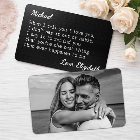 Custom Photo Metal Wallet Card - Personalized Anniversary Wedding Gifts For Husband And Wife, Him And Her - You Make Everything Softer