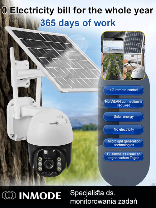 Câmera de vigilância solar sem fio