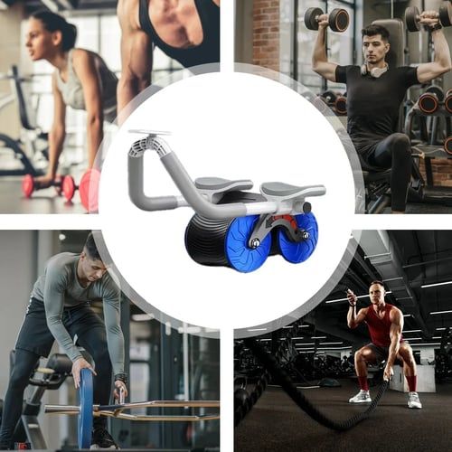 Rolo do exercício da barriga da roda de Ab com apoio do cotovelo e equipamento do exercício do núcleo da roda do temporizador para o exercício home
