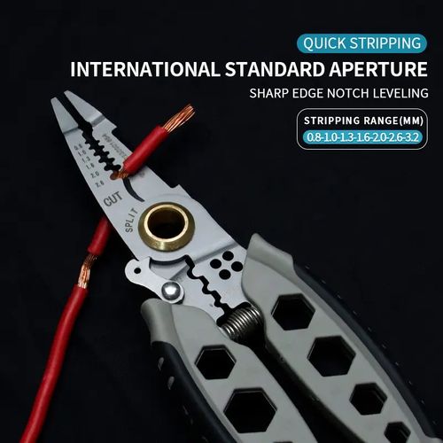 🔥 Multifuncional🔥9 em 1 multi-function electrician clamp 7 polegadas stripper cabo stripper crimpagem chave sextavada externa ferramentas manuais