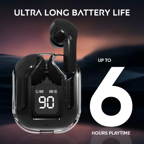 Fone de ouvido Bluetooth sem fio com tela sensível ao toque