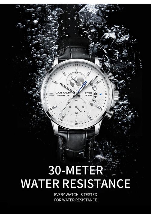LOUIE JUELEN 576 Hot Sale Waterproof Analog Watch Men Calendar Men's Fashion Business Quartz Wrist Watches Leather Belt Clock