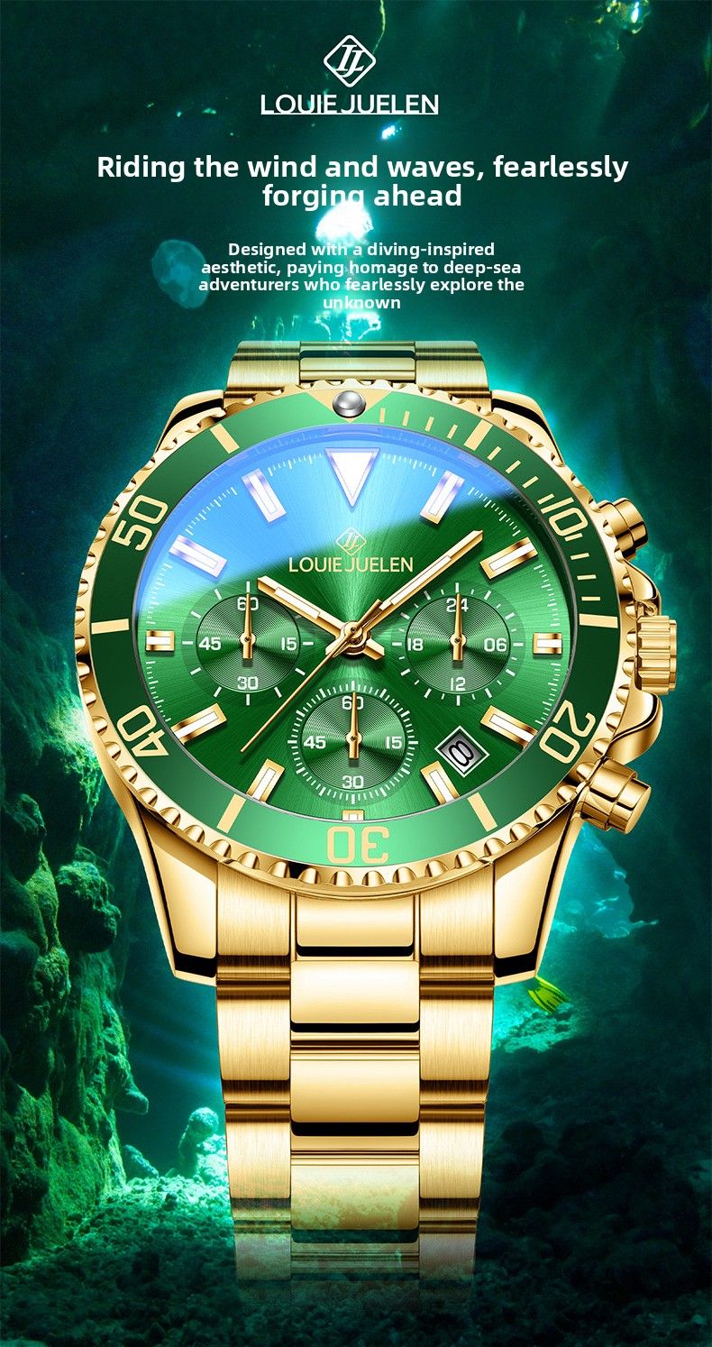 New Upscale Men's Quartz Stainless Steel Alloy Watch Waterproof Business Design with Glass Dial Window and Pointer Display