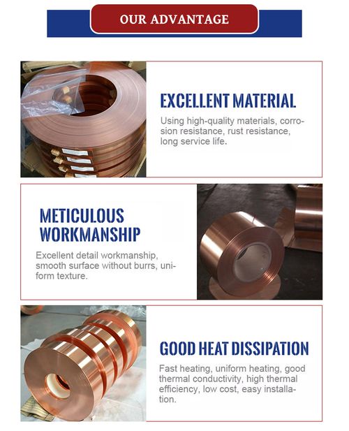 High Quality Copper Strips Factory Price Thickness 0.05Mm-5.0Mm C1100 Type 99.9% Copper Content Services Include Cutting Welding