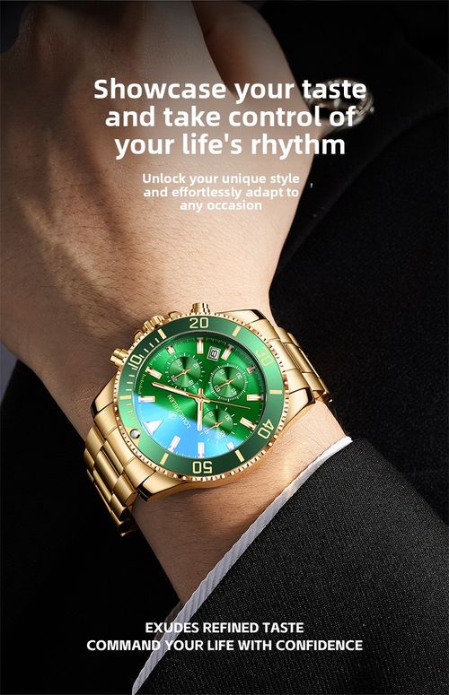 New Upscale Men's Quartz Stainless Steel Alloy Watch Waterproof Business Design with Glass Dial Window and Pointer Display