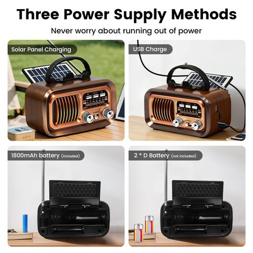 Solar-powered wireless Bluetooth radio
