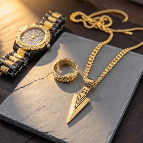 Men's Watch and Jewelry Set