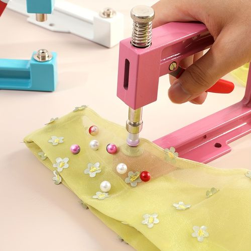 Hand-press pearl setting tool