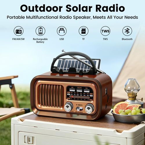 Solar-powered wireless Bluetooth radio