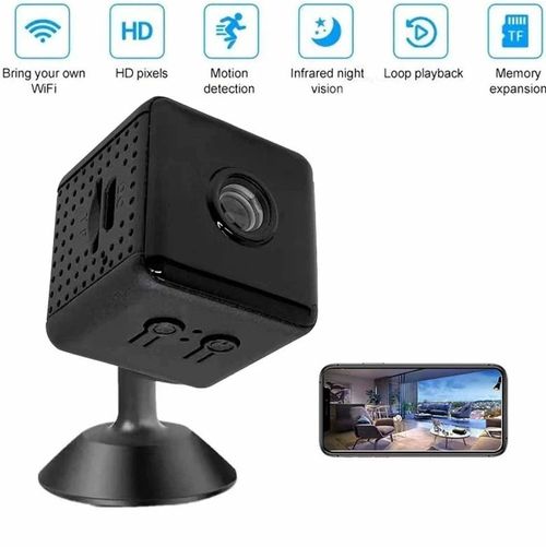 Mini camera for home surveillance, WiFi connectivity, built-in battery