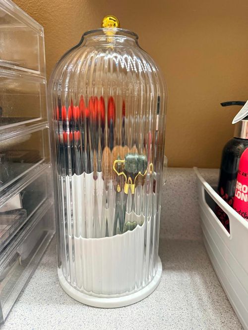 360° rotating toothbrush and makeup brush holder