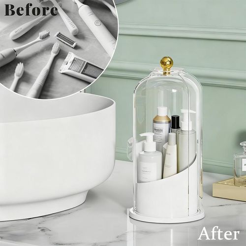 360° rotating toothbrush and makeup brush holder