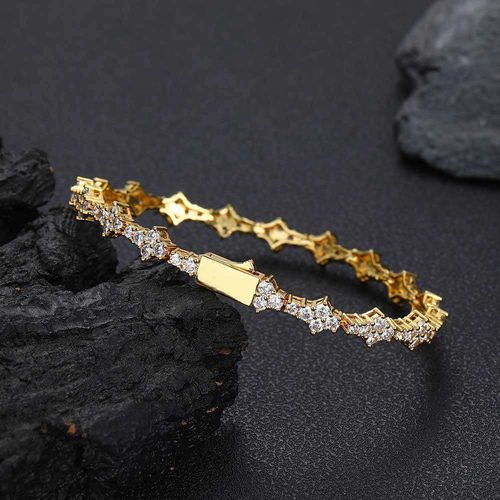 Street Eye-Catcher! Gold-Plated Zircon Bracelet, Unisex & Super Versatile✅