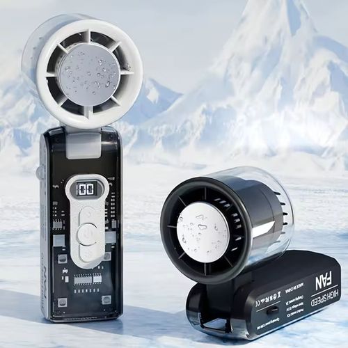 High Speed Mini Handheld Ice Pack Fan Portable USB Rechargeable Fan