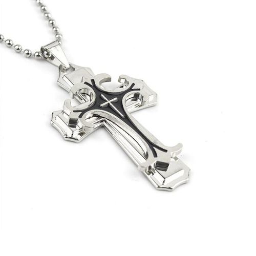 Trendy Titanium Steel Cross Pendant Necklace