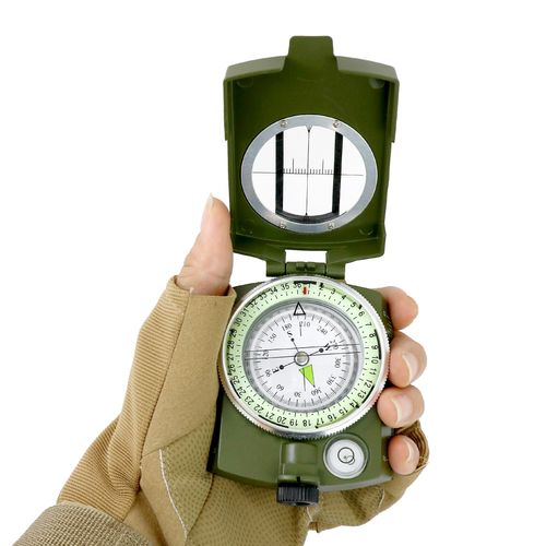K4580S American Military Compass, Luminous Portable Engineering Plastic Survival Compass for Hiking Camping Navigation