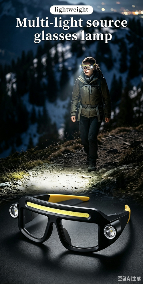 New XTE Multifunctional Head‑Mounted Glasses Light, USB Rechargeable Long‑Lasting Lithium Battery Hands‑Free LED Lamp for Outdoor Hiking Camping Repair Wor