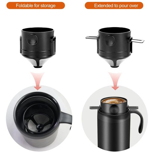 Portable Stainless Steel Insulated Pour Over Coffee Cup | Outdoor Drip Coffee Travel Set