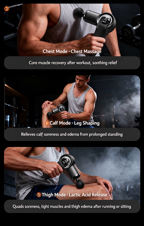 Mini Multi-Head Massage Gun, Portable Fascia Gun for Muscle Relaxation