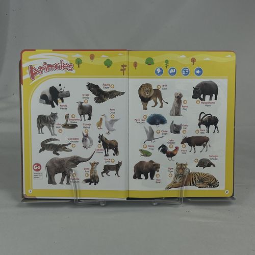 Bilingual Spanish English Touch & Read Book | 0-6 Years Old Kids Educational Electronic Reading Toy