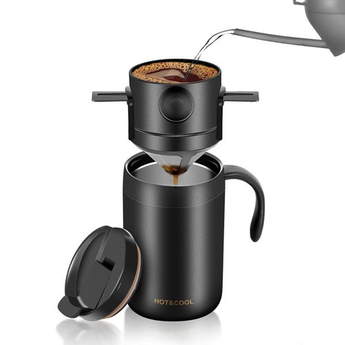 Portable Stainless Steel Insulated Pour Over Coffee Cup | Outdoor Drip Coffee Travel Set