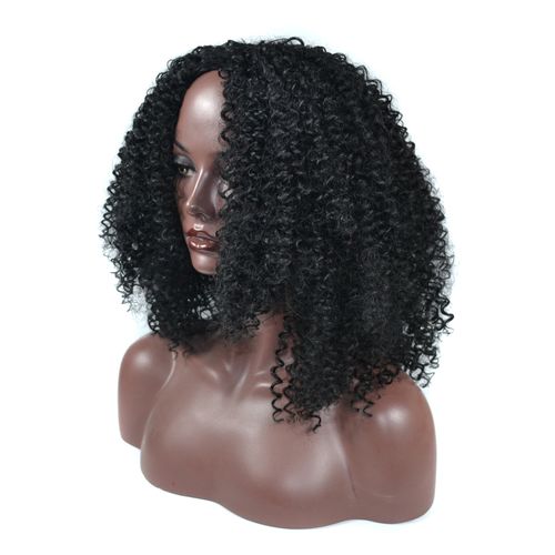 Middle Part Fluffy Small Curly Wig, Medium Length Spring Twist Wig for African Women