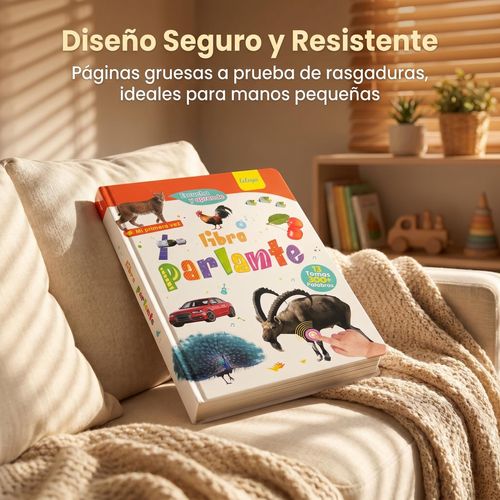 Bilingual Spanish English Touch & Read Book | 0-6 Years Old Kids Educational Electronic Reading Toy