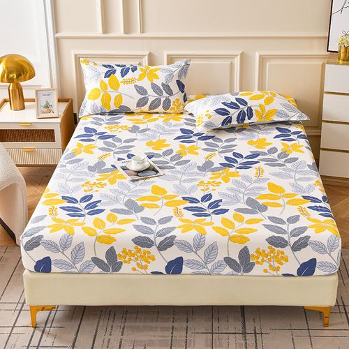 Breathable Skin-Friendly Brushed Printed 4-Piece Bedding Set, Fitted Sheet & Flat Sheet, 180*220cm