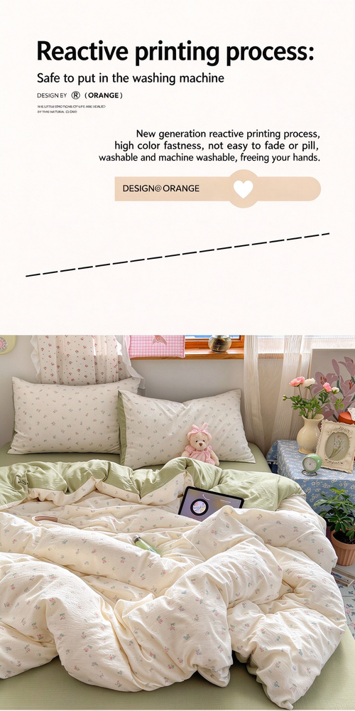 100% Cotton Double Gauze Bedding Set 4pcs, Mother Baby Grade, Soft for Naked Sleep, 1.8×2.2m Sheet & Duvet Cover Set  >